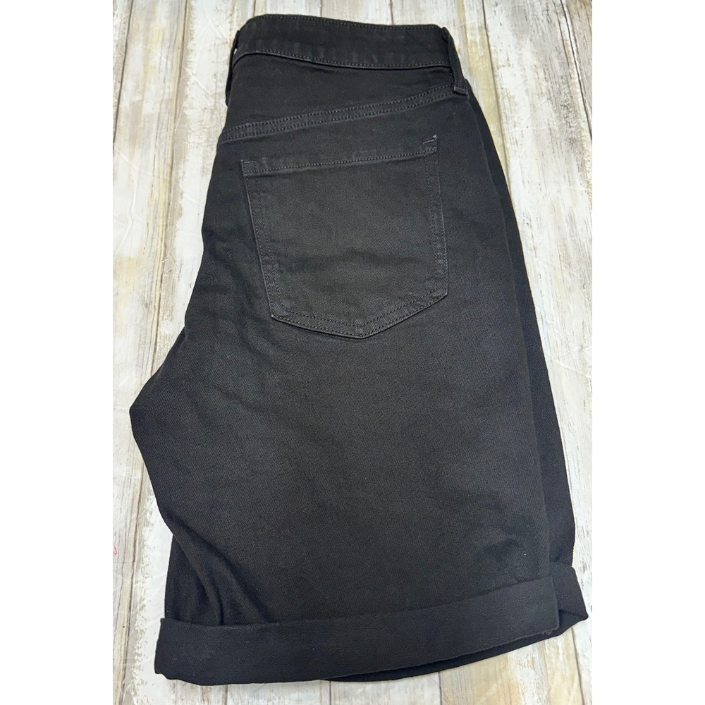 Old Navy OG Straight High Rise Black cuffed Denim Shorts Size 10 NWT